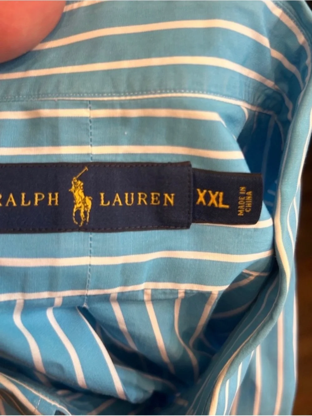 Polo by Ralph Lauren Light Blue and White Striped Button-Down Shirt